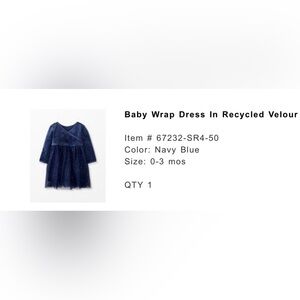 Hanna Andersson Navy Velvet Dress